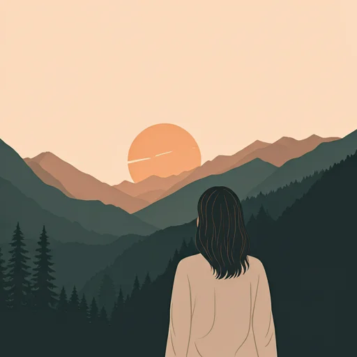 Woman exploring a vibrant city street at golden hour